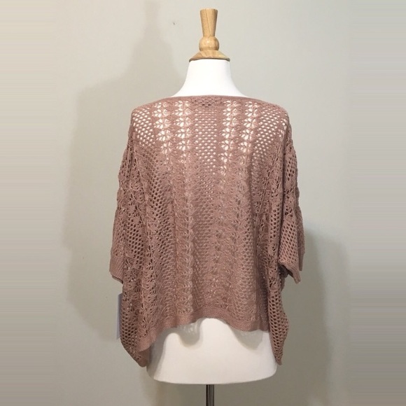 Crochet Knit Cropped Top Dusty Rose - Picture 7 of 7